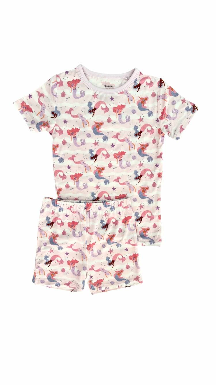 NEW IN MY JAMMERS kids' short sleeve 2pc pajama set in magical mermaid